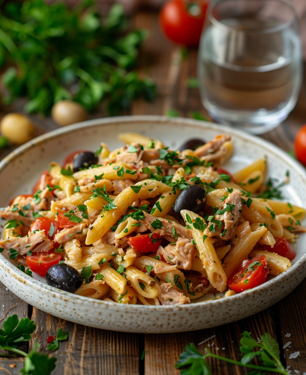 ensalada de pasta con atún