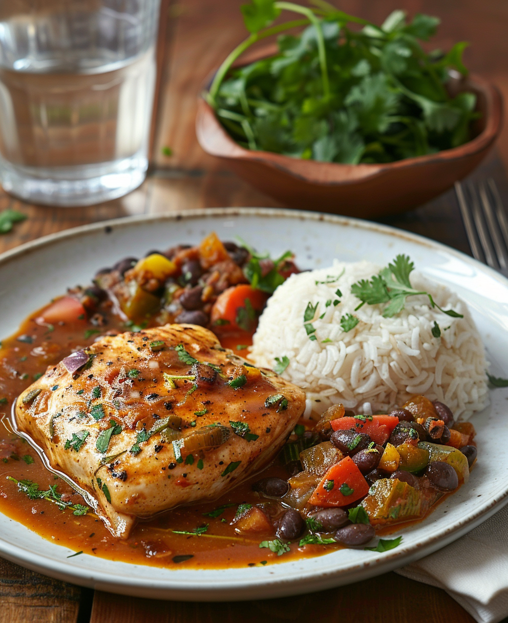 pollo en salsa con verduras