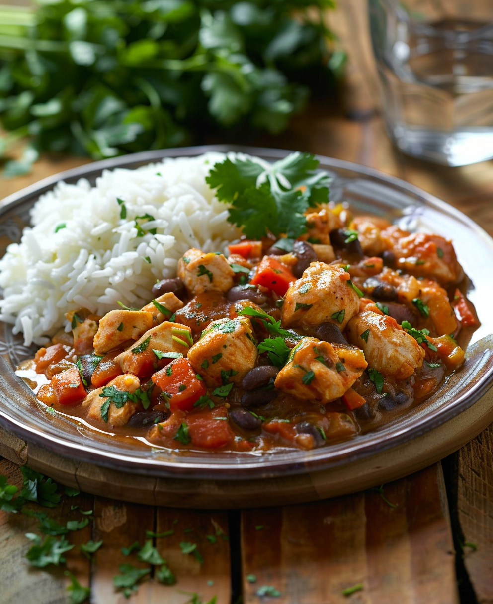 pollo en salsa con verduras
