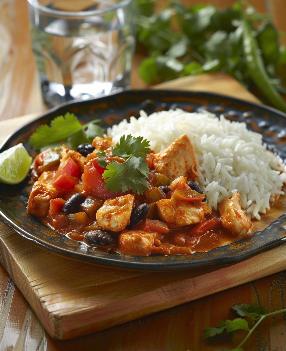 pollo en salsa con verduras