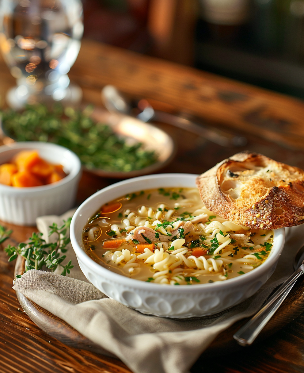 receta sopa de fideo con pollo
