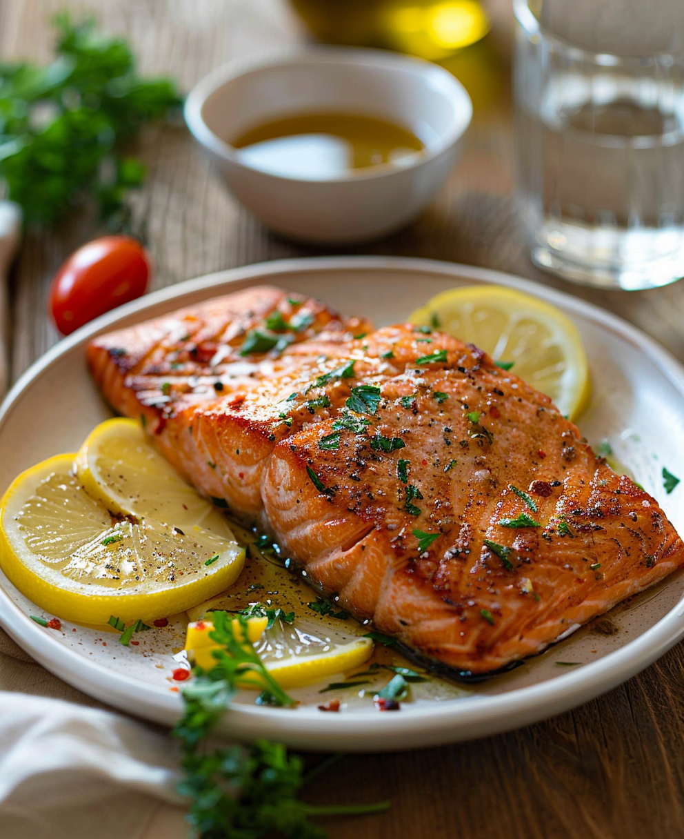 salmón con verduras