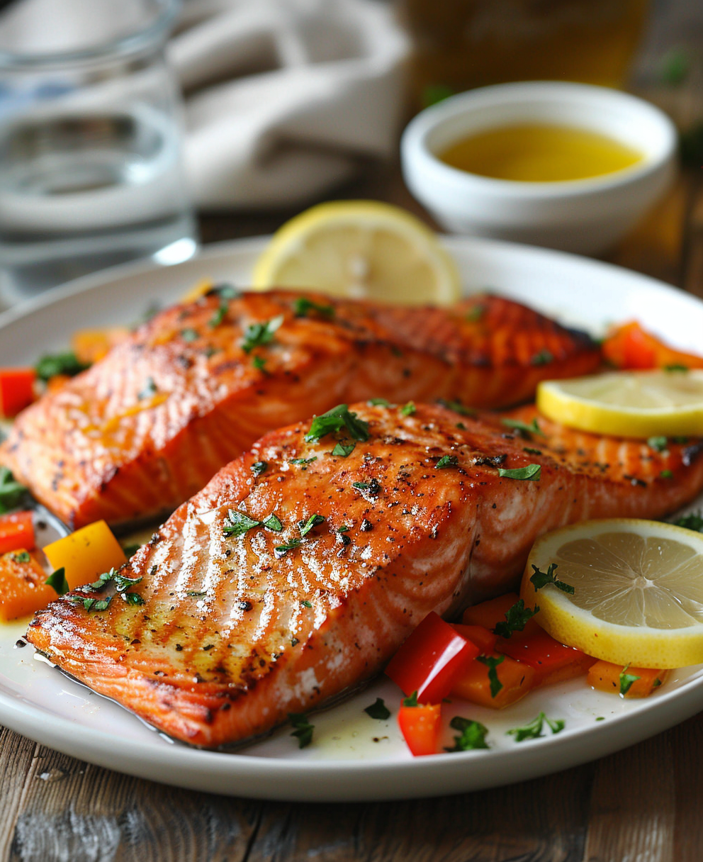 salmón con verduras