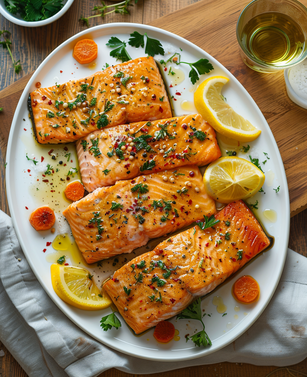 salmón con verduras