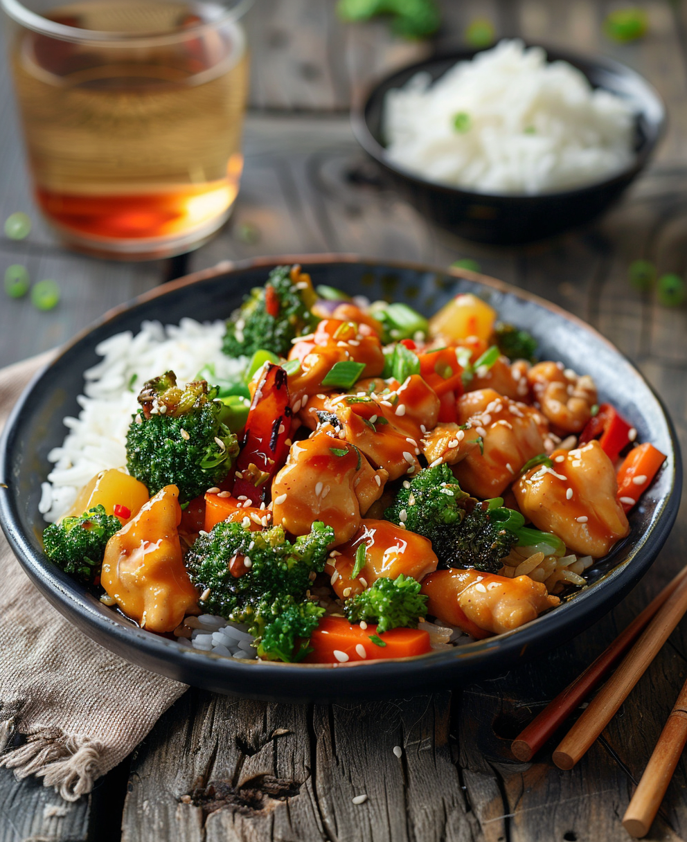 wok de verduras y pollo