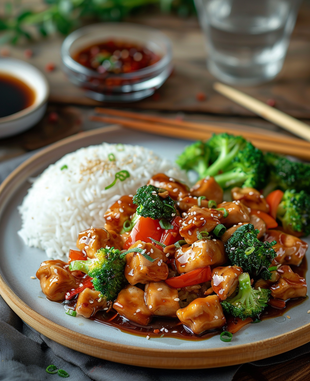 wok de verduras y pollo