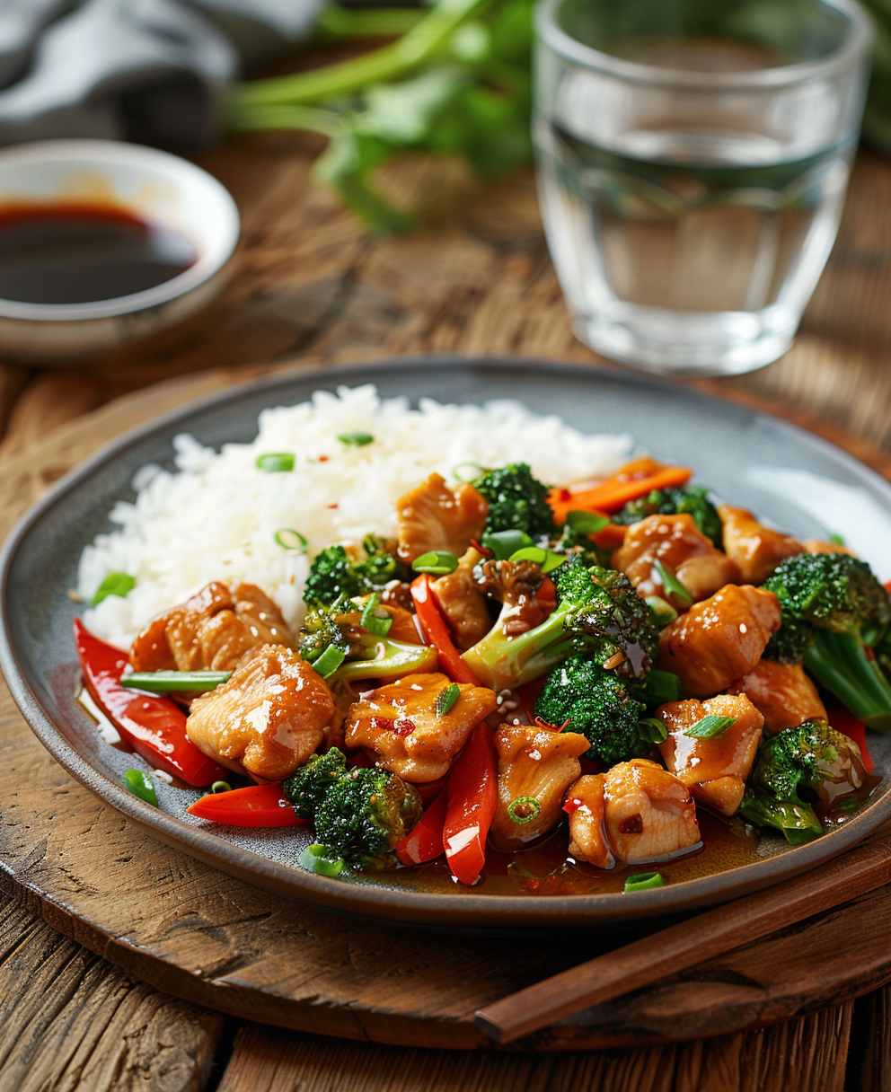 wok de verduras y pollo