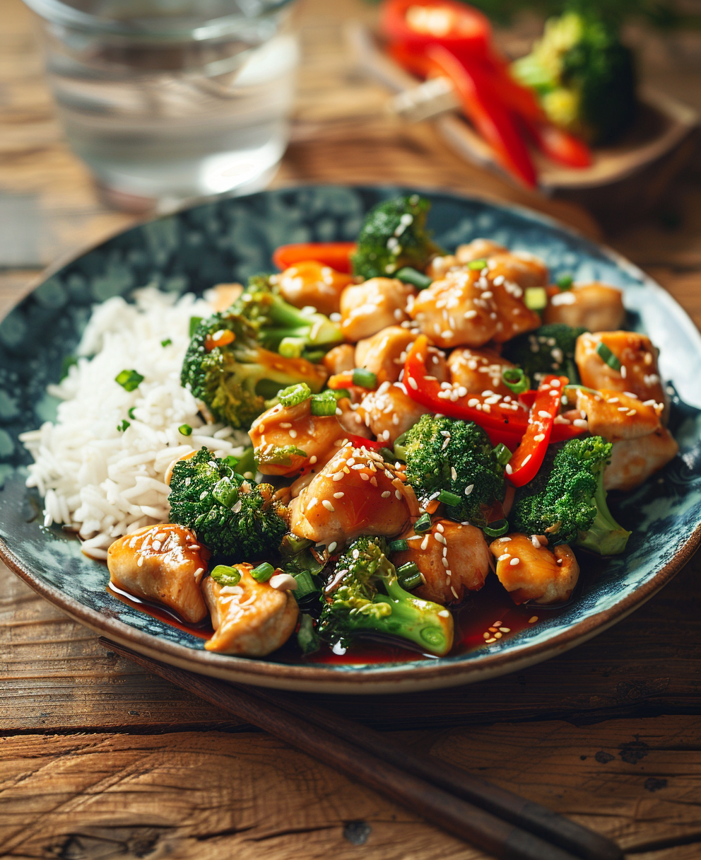 wok de verduras y pollo