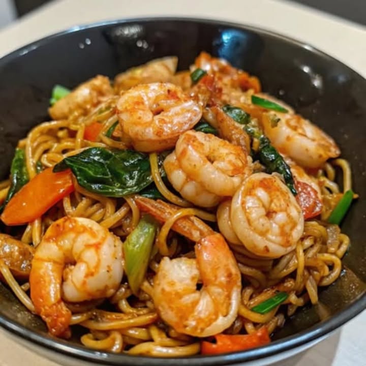Lo Mein Crevettes Ail