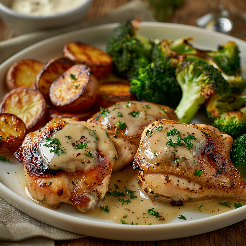 Muslos de Pollo en Salsa de Vino Blanco