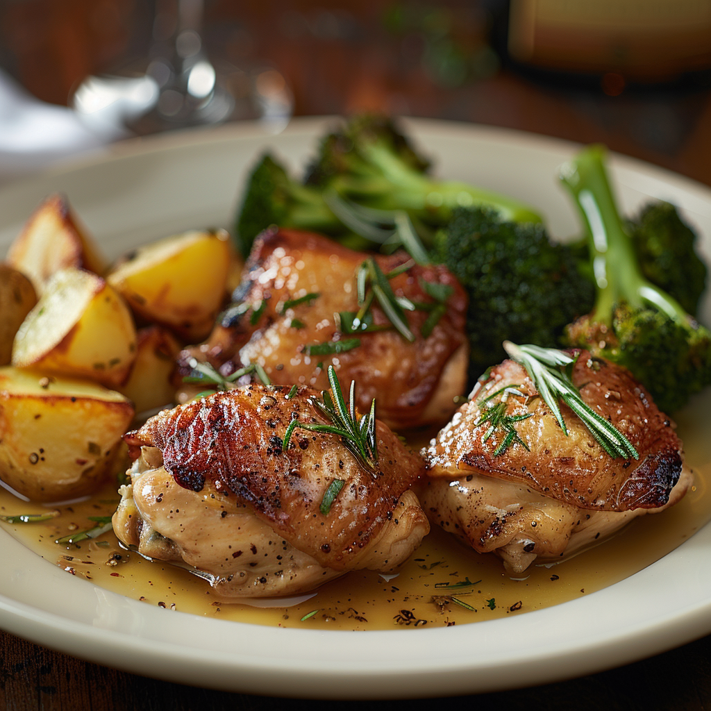 Muslos de Pollo en Salsa de Vino Blanco