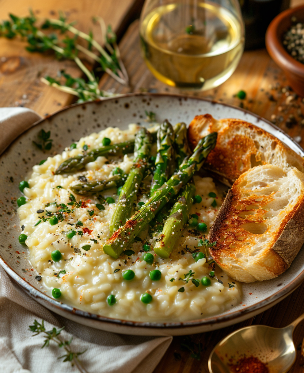 Risotto de Espárragos Verdes