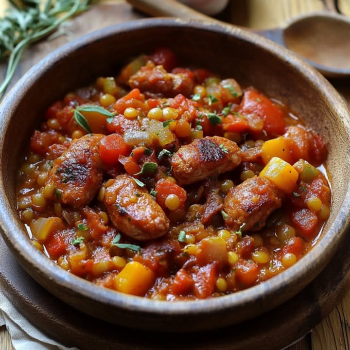 Sausages con Lentejas
