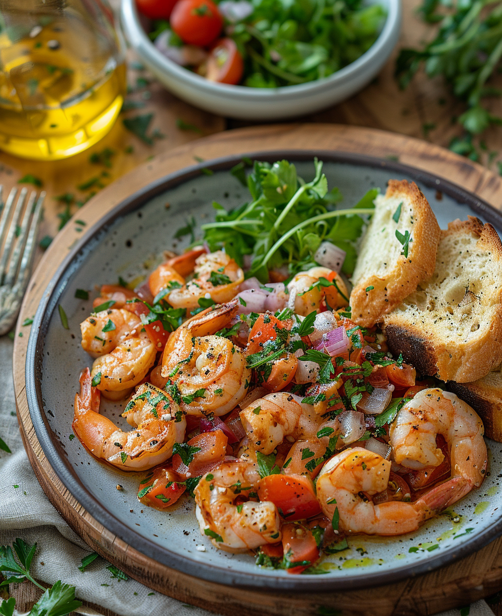 Tallarines con Gambas al Ajillo