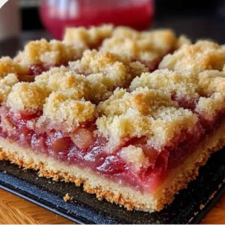 Carrés Sablés Rhubarbe Croustillants