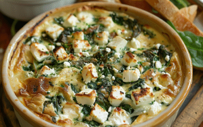 Clafoutis de espinacas y feta sin masa: Receta irresistible