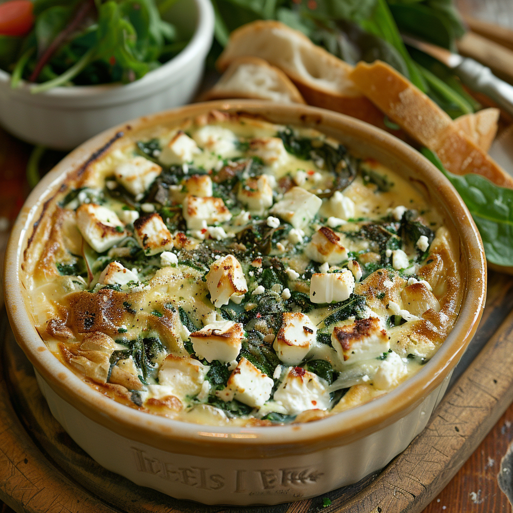 Clafoutis de espinacas y feta sin masa