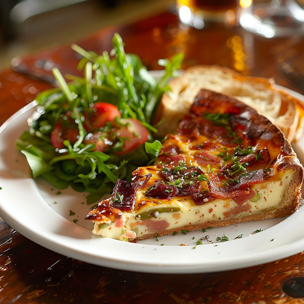 Clafoutis salado de espárragos y bacon