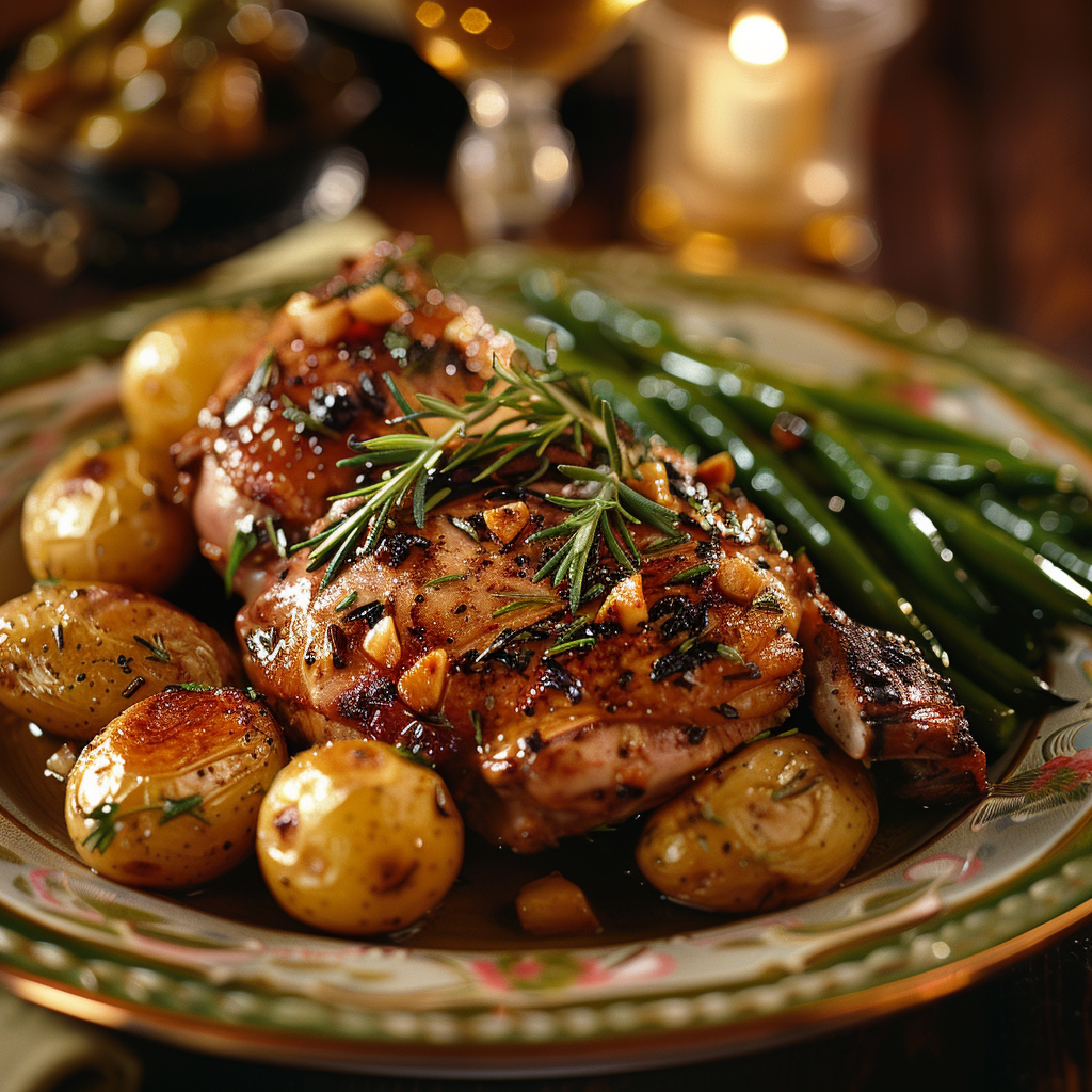 Conejo al Horno con Ajo y Romero