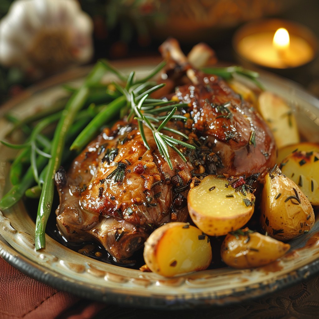 Conejo al Horno con Ajo y Romero