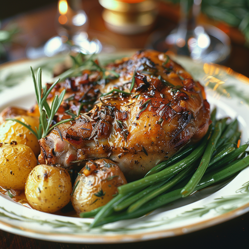 Conejo al Horno con Ajo y Romero