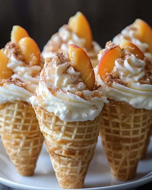 Cônes Cheesecake Melocotón