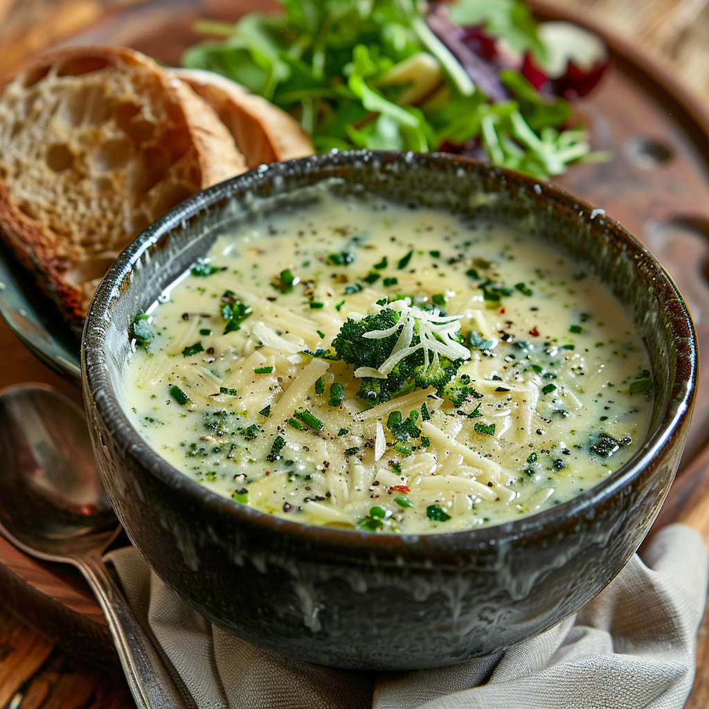 Crema de brócoli con queso