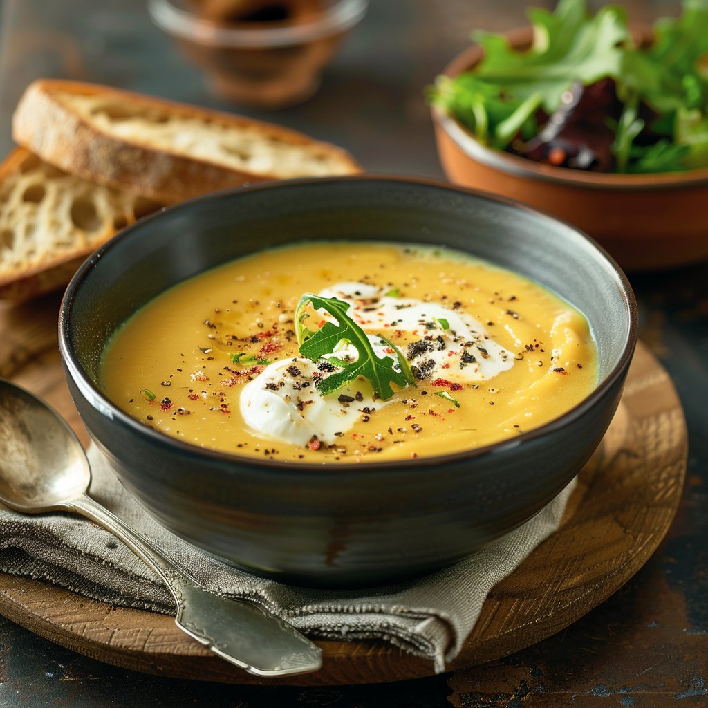 Crema de calabaza con nata