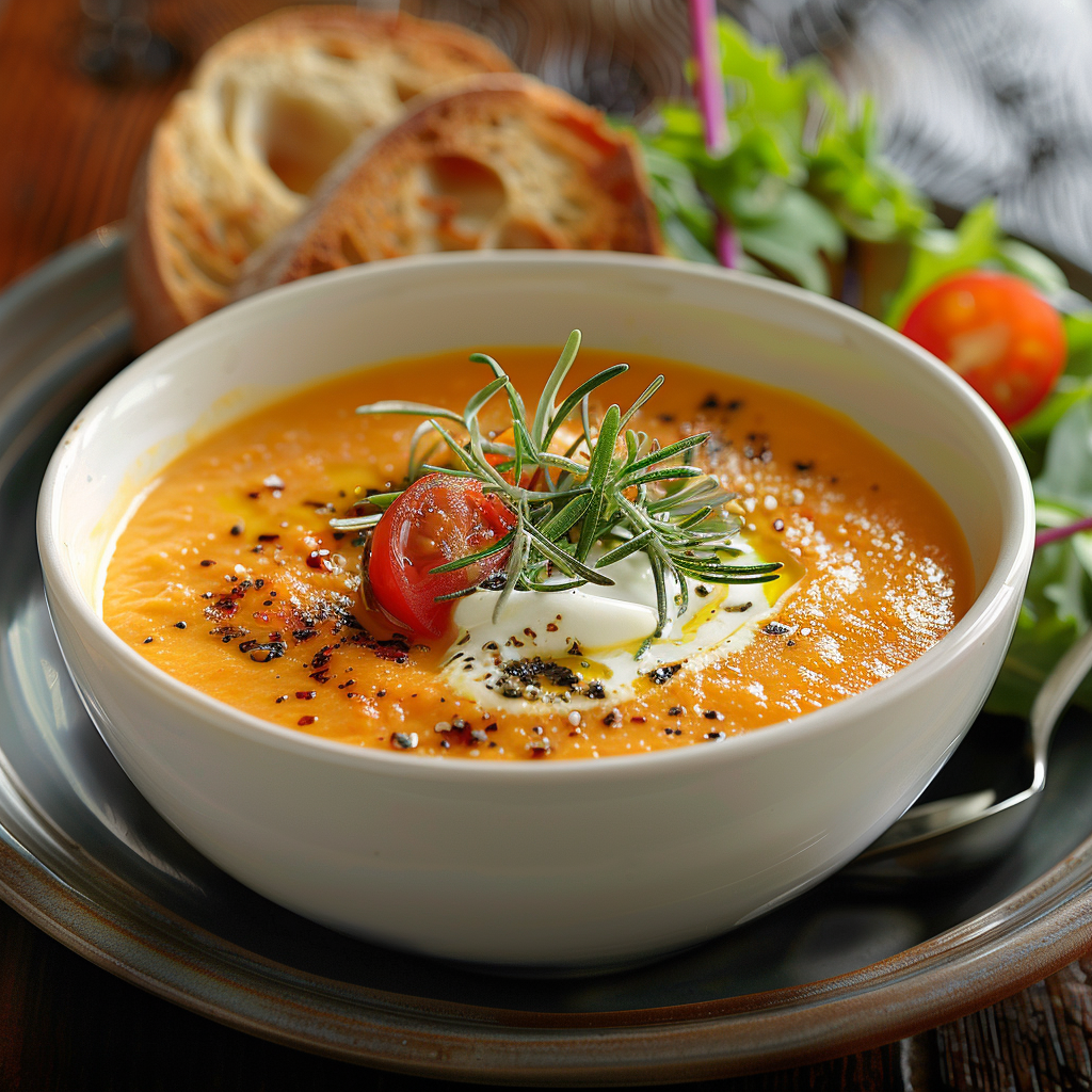 Crema de calabaza con nata