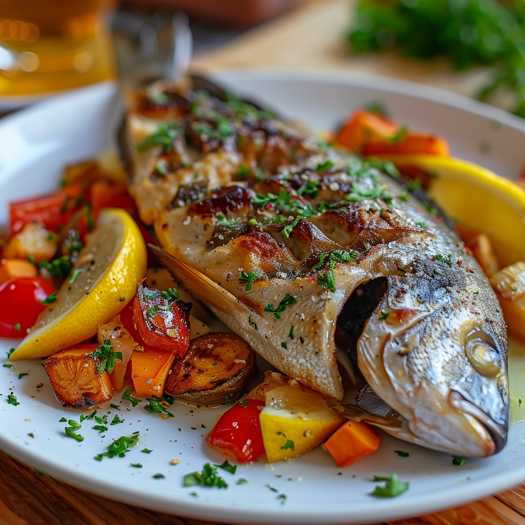 Dorada al Horno con Verduras