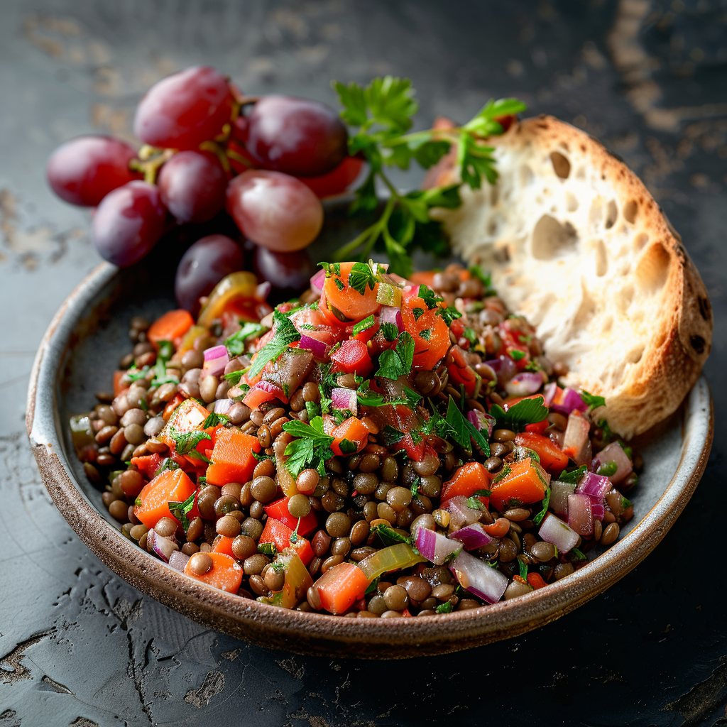 Ensalada de lentejas con zanahoria