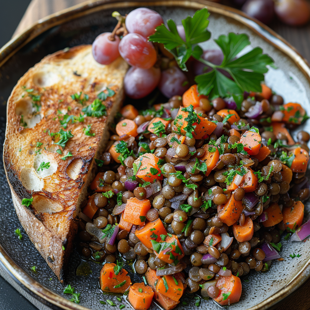 Ensalada de lentejas con zanahoria