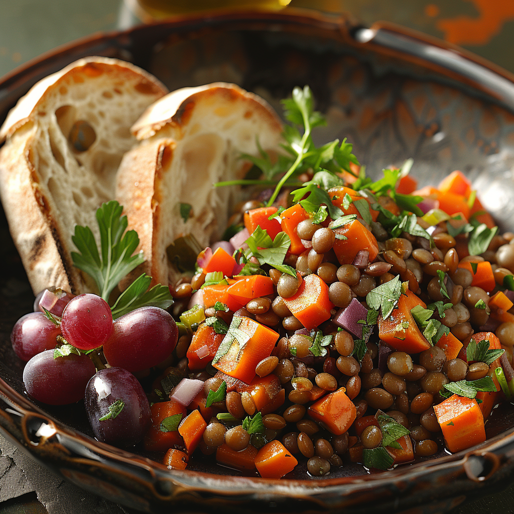 Ensalada de lentejas con zanahoria