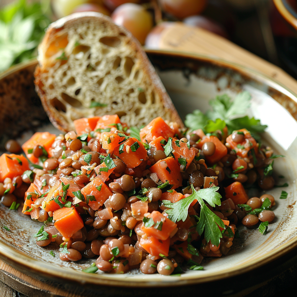 Ensalada de lentejas con zanahoria