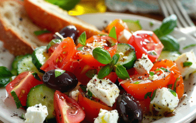 Ensalada de tomate, pepino y queso fresco: ¡Fácil y deliciosa!