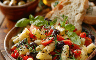 Ensalada mediterránea con pasta y verduras: Receta saludable y deliciosa