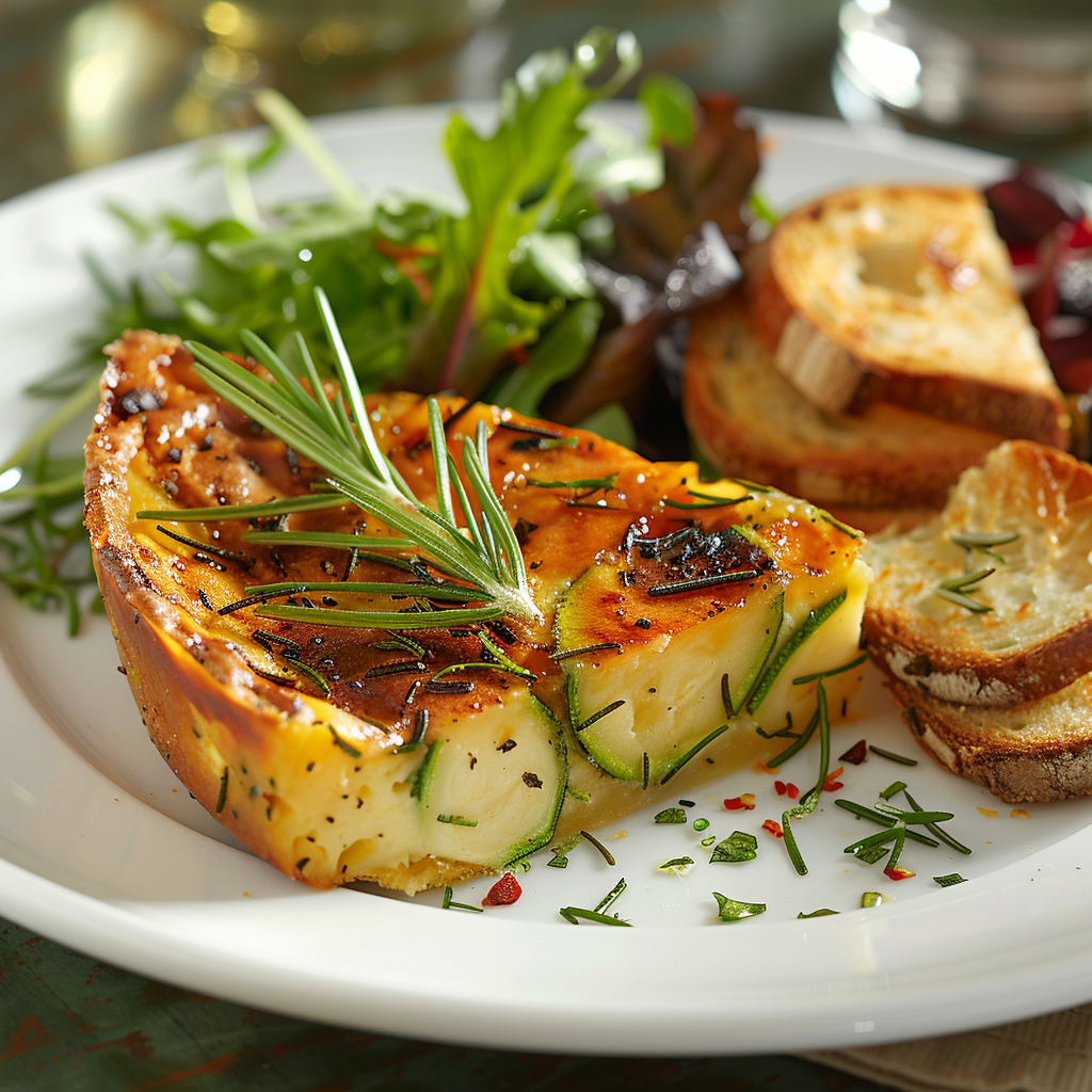 Flan salado de calabacín y romero
