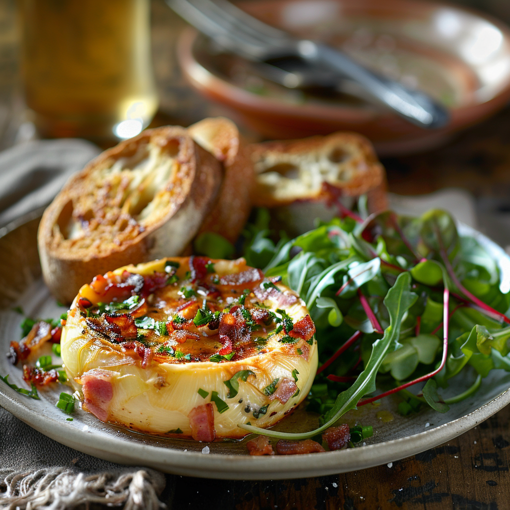 Flan salado de puerros y bacon