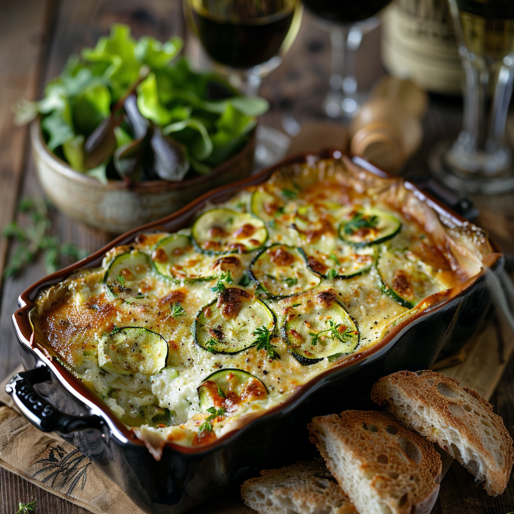 Gratinado de Calabacín y Queso