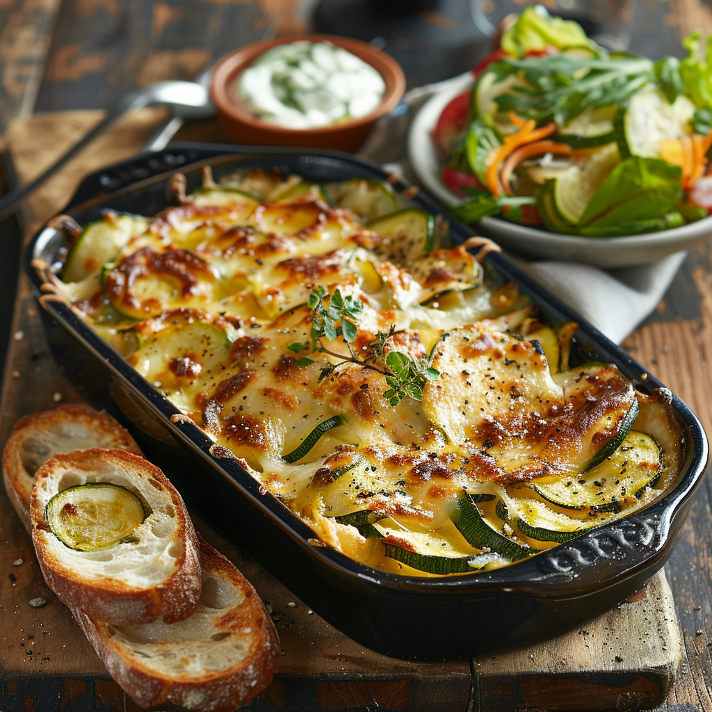 Gratinado de Calabacín y Queso