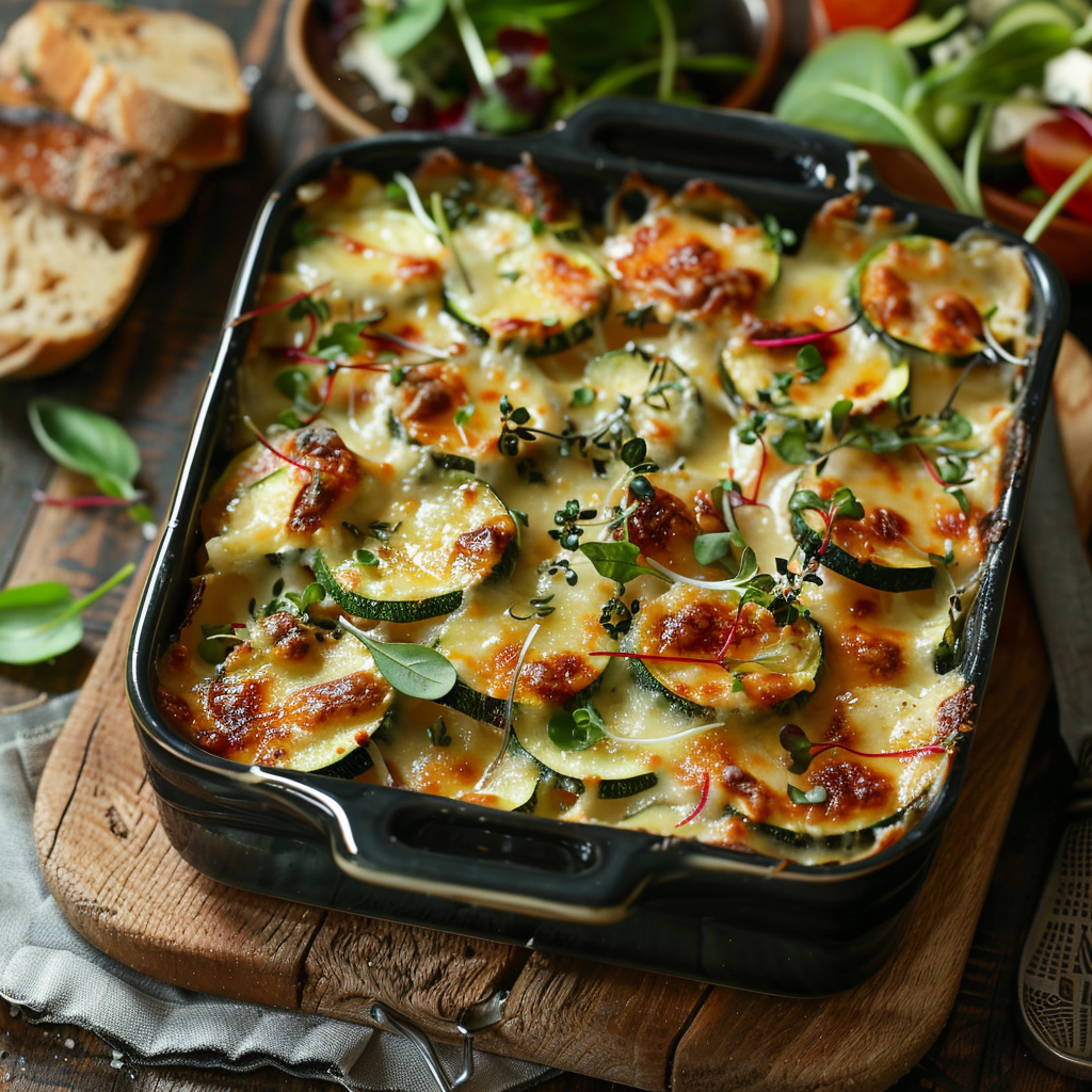 Gratinado de Calabacín y Queso