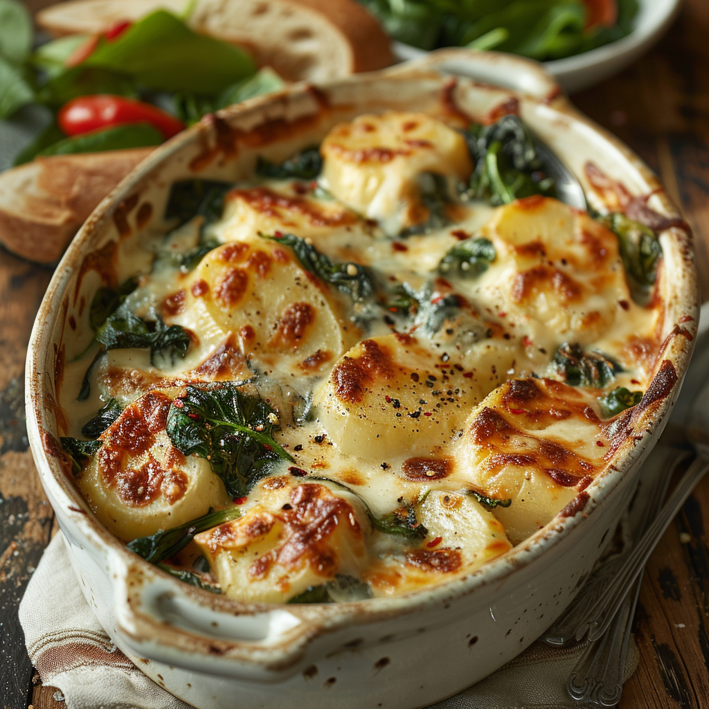 Gratinado de Espinacas y Patatas
