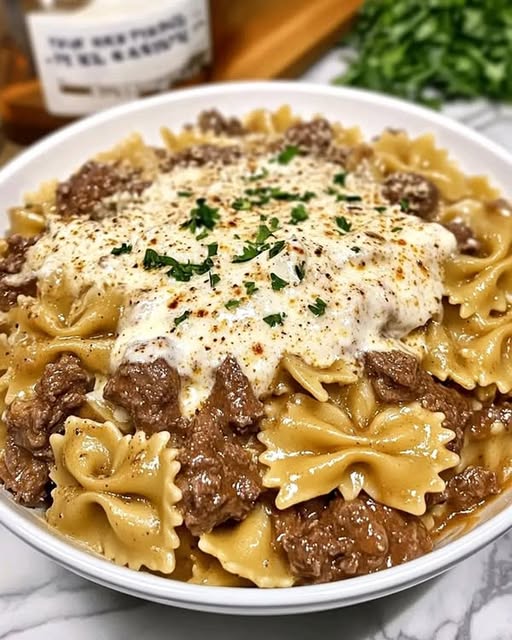 Pasta Bows Beef: Receta Fácil y Deliciosa