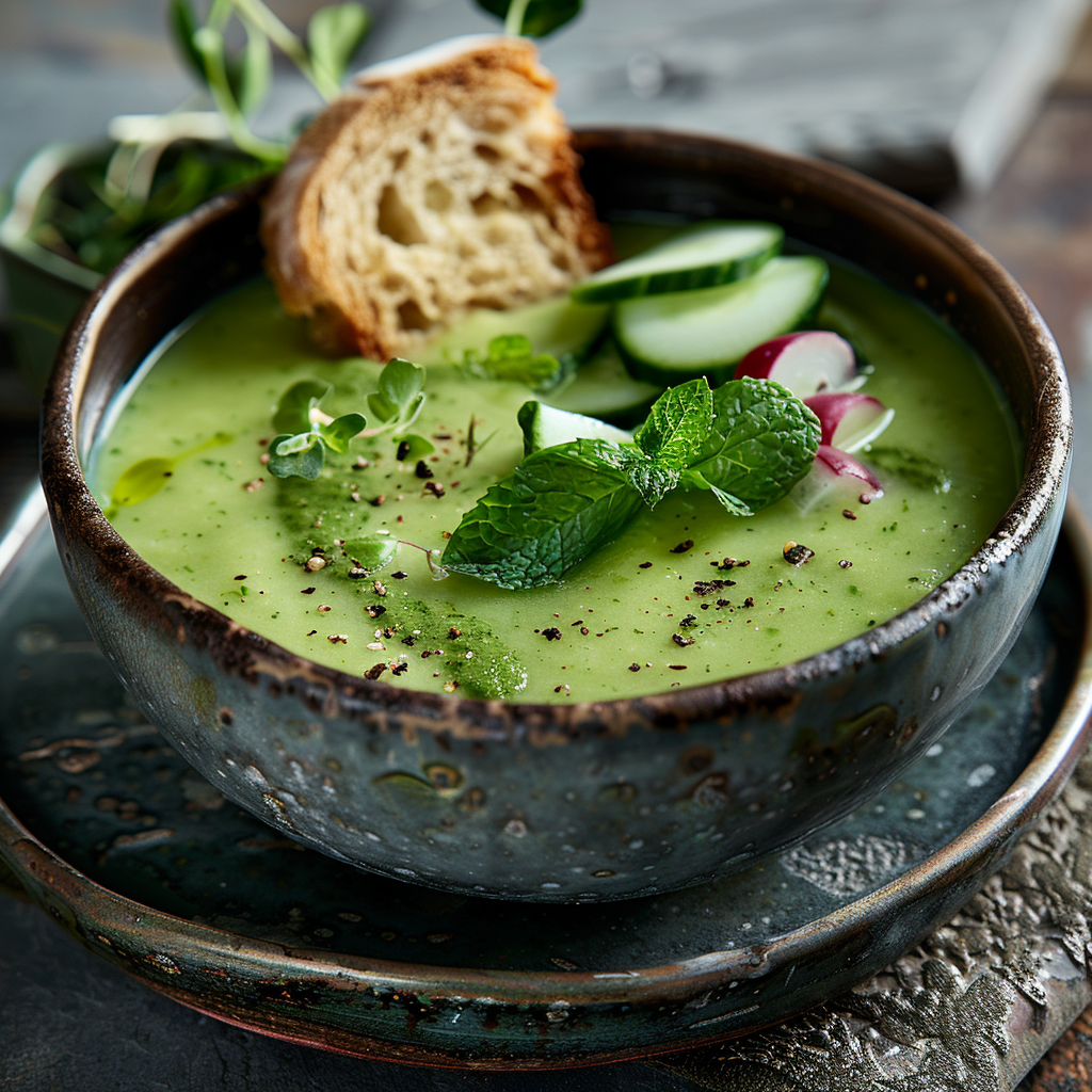 Sopa de calabacín y menta fresca