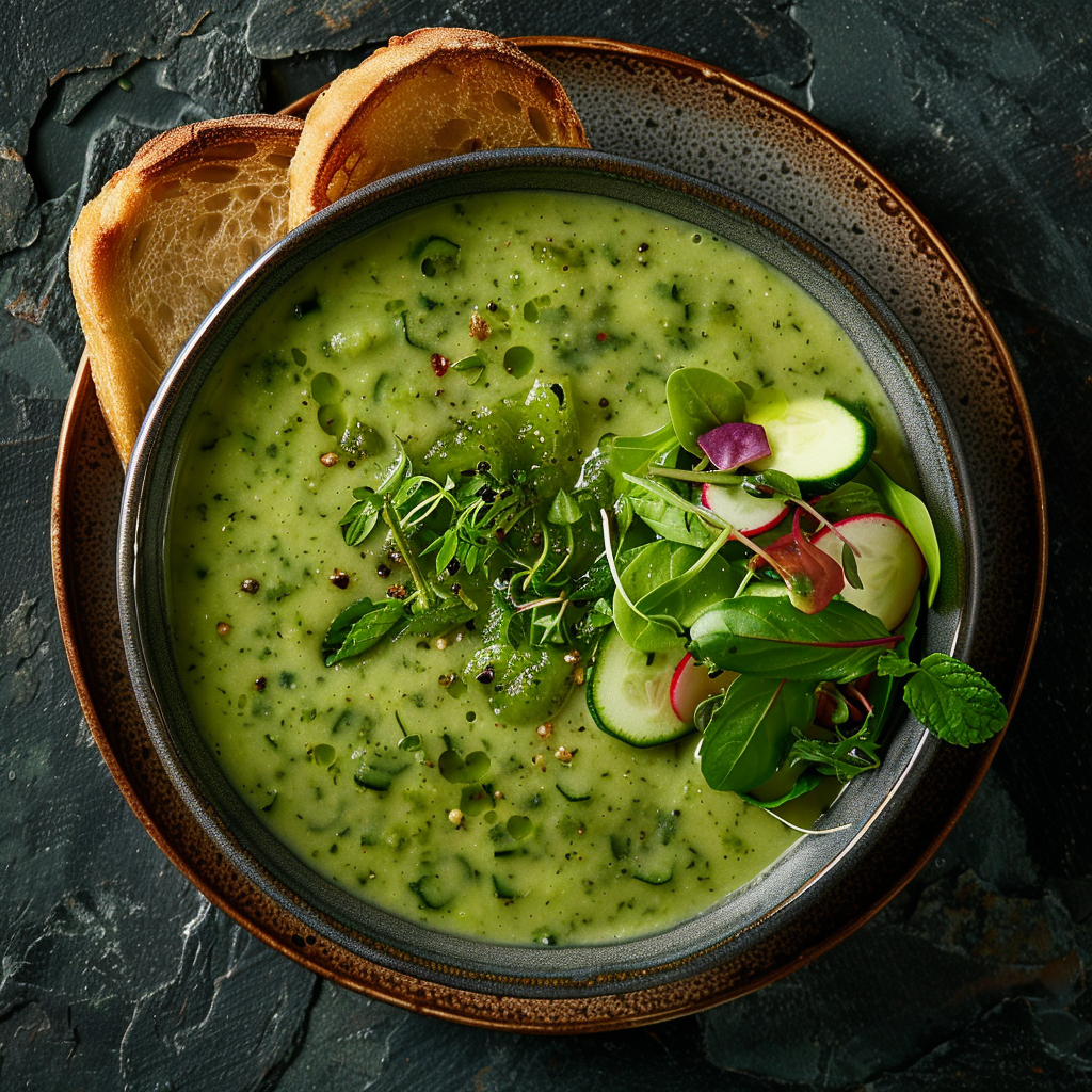 Sopa de calabacín y menta fresca