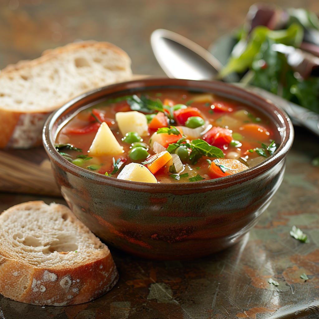 Sopa de verduras casera