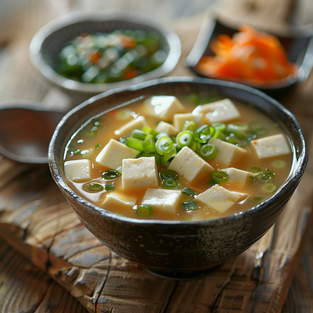 Sopa miso con tofu