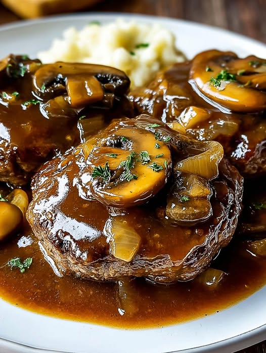 Steak Salisbury delicioso: La receta más fácil y sabrosa