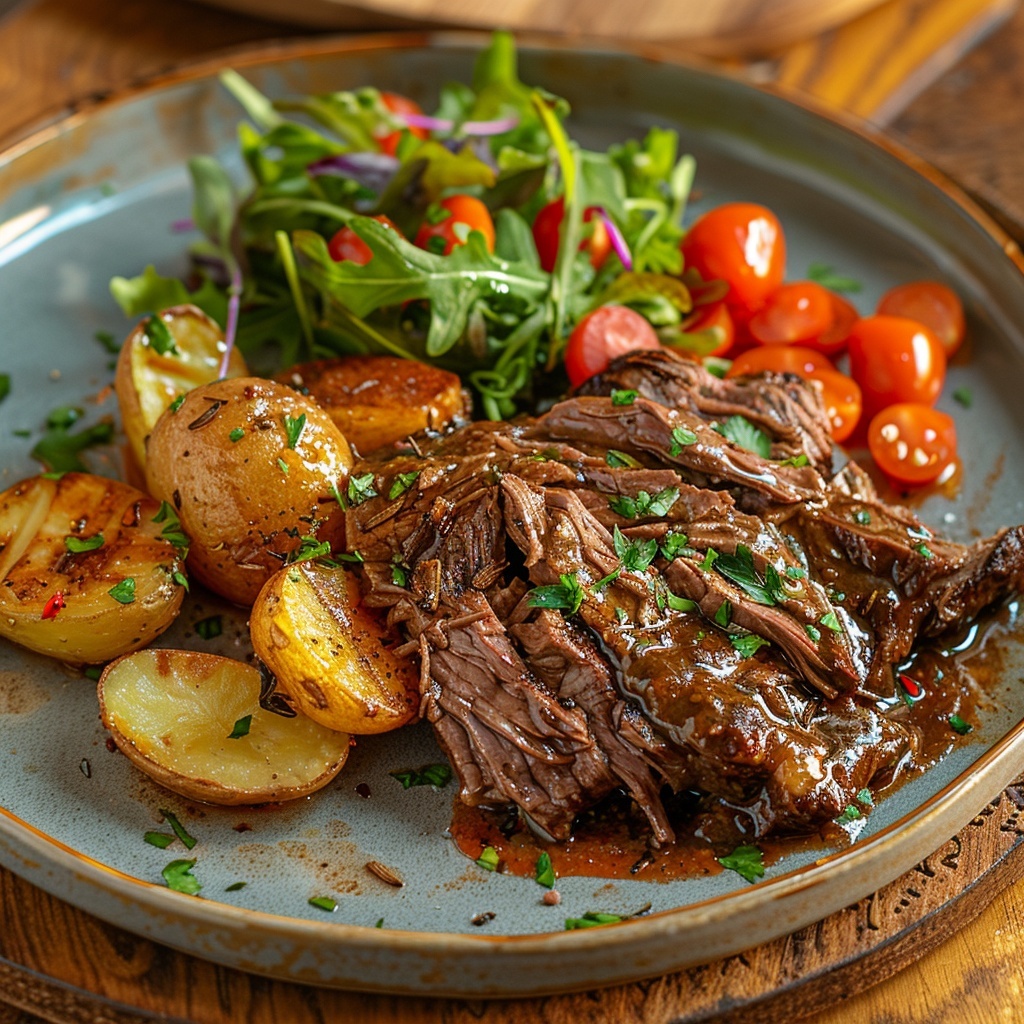 Asado de ternera con reducción de jugo