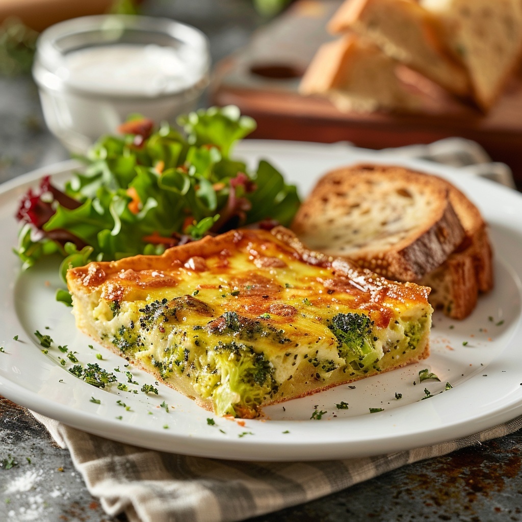 Clafoutis de brócoli y cheddar